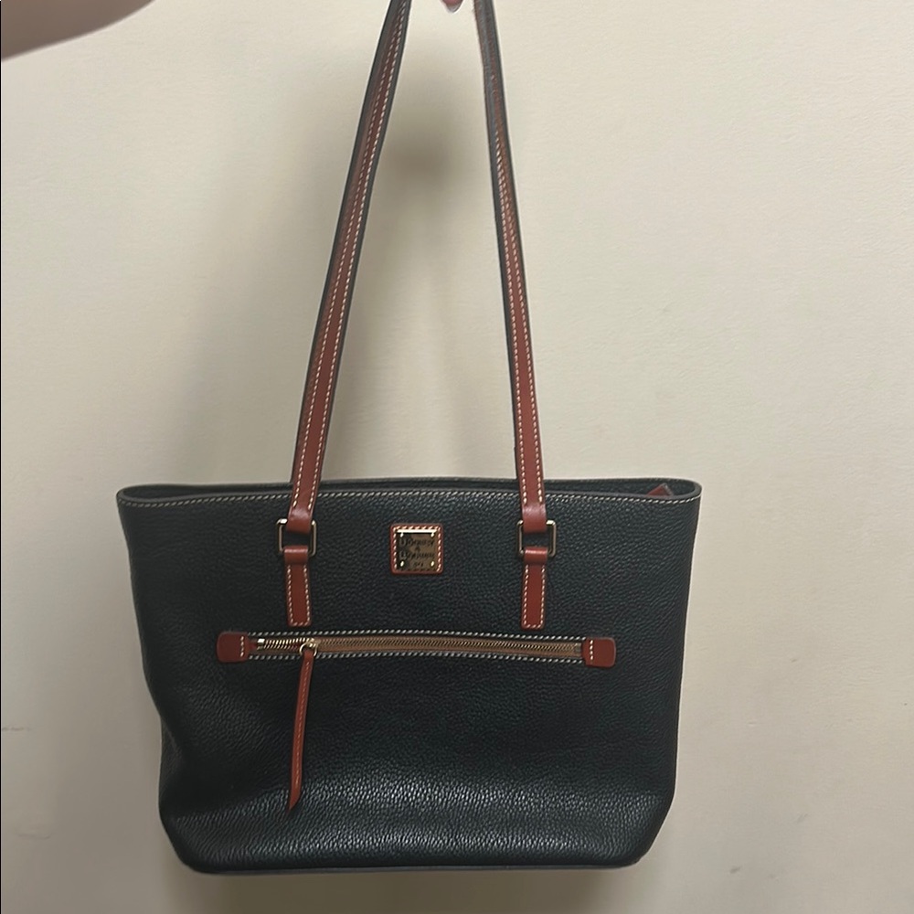Dooney & Bourke Black and Brown Tote with Leather Accents